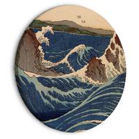 RUNDES BILD Braun 40/40 cm - Blau/Braun, Textil (40/40cm) - KUNSTLOFT
