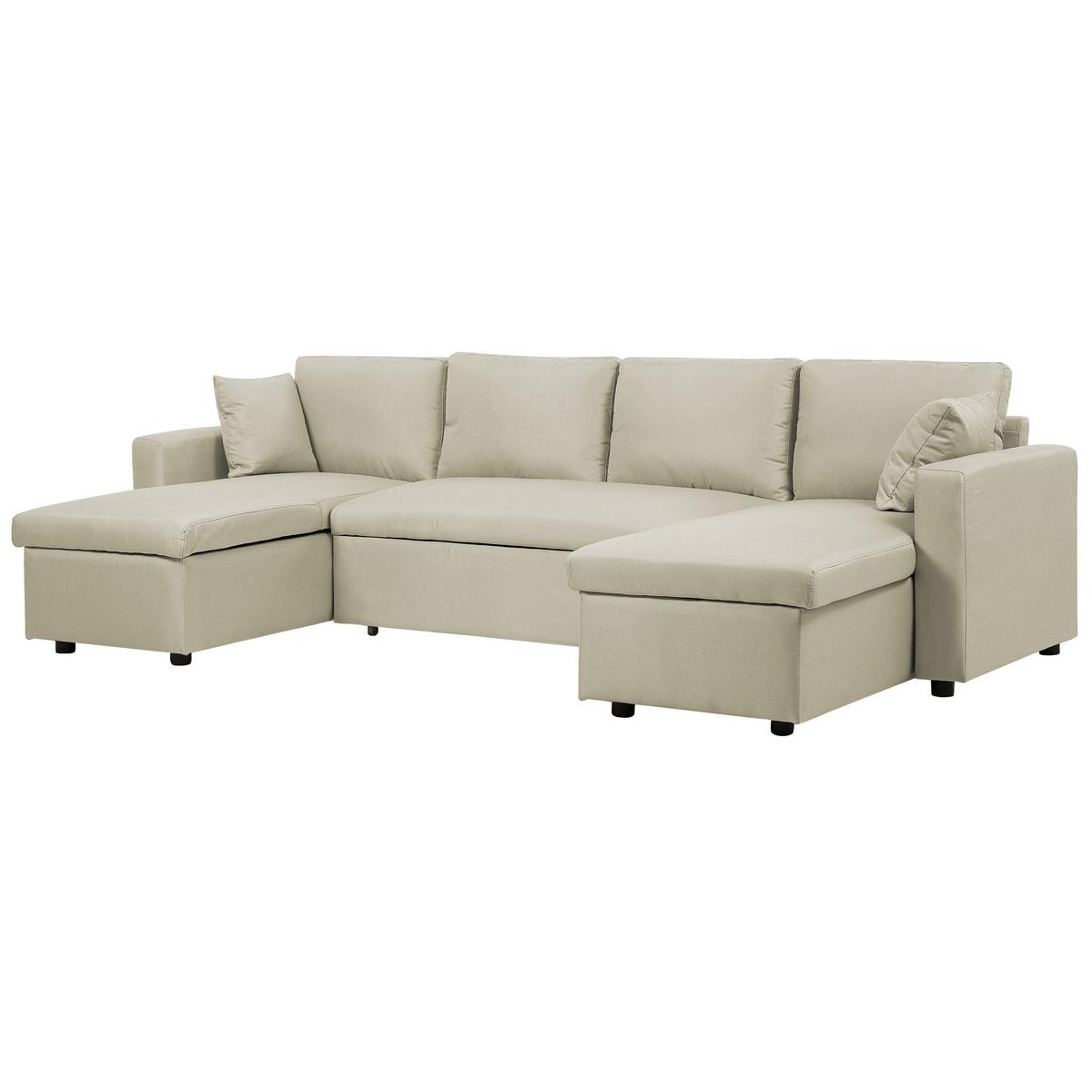 SCHLAFSOFA Polsterbezug Beige Sommen - Beige, Textil (287/86/147cm) - Beliani