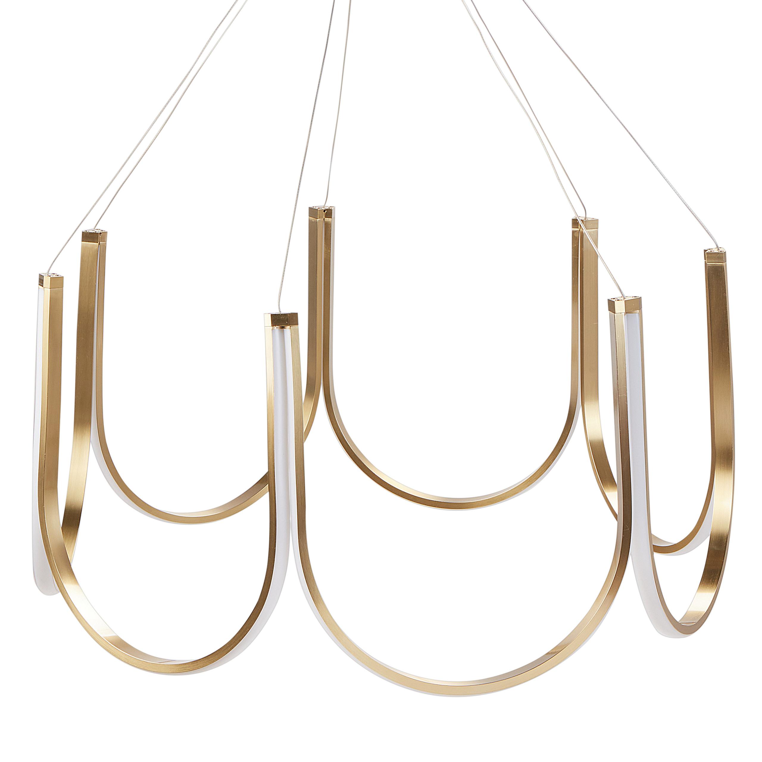 LED-KRONLEUCHTER Gold Perqueno - Goldfarben, Metall (75/75/123cm) - Beliani