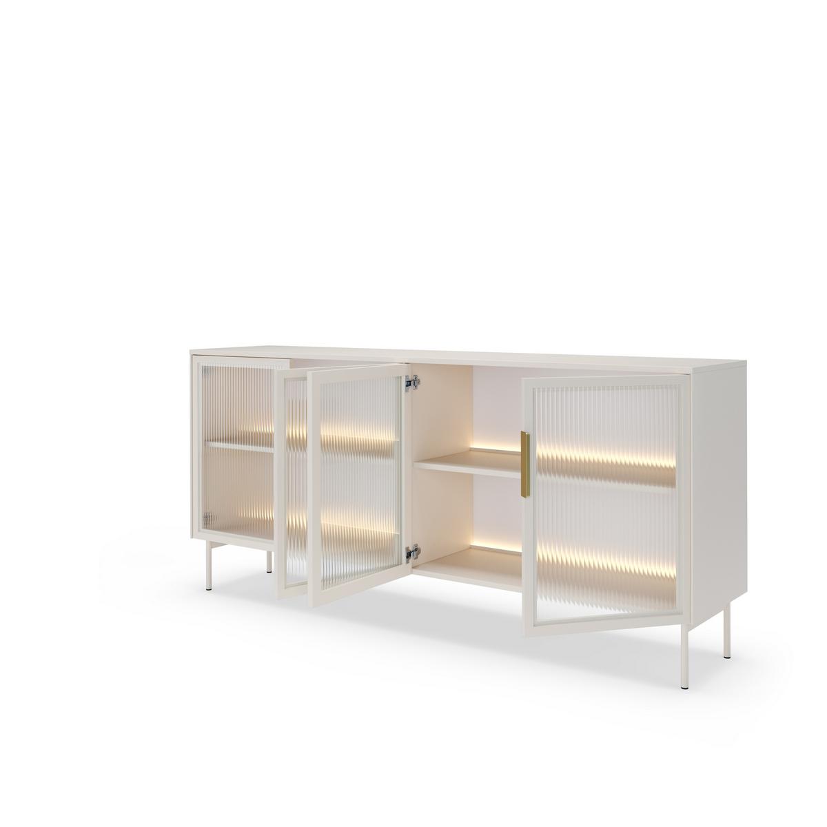 SIDEBOARD GLORIA 181,3x39,3x82,6 cm mit 4 Türen Kaschmir - Kaschmir, Holzwerkstoff (181.3/82.6/39.3cm) - MASSENO