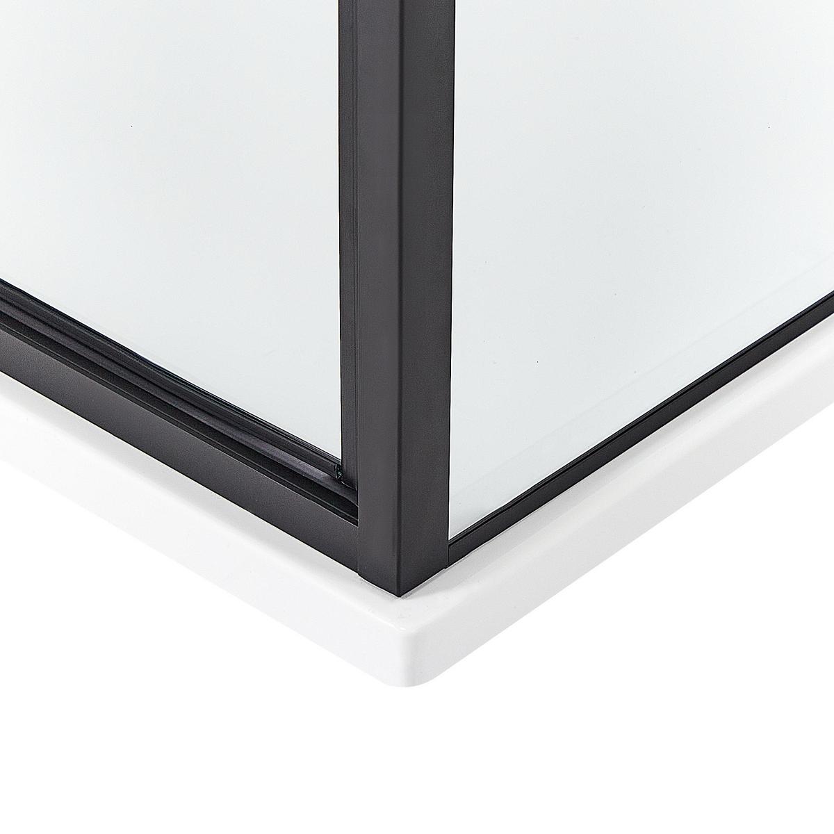 DUSCHKABINE 70/70/185 cm Schwarz Darli - Transparent/Schwarz, Glas (70/70/185cm) - Beliani