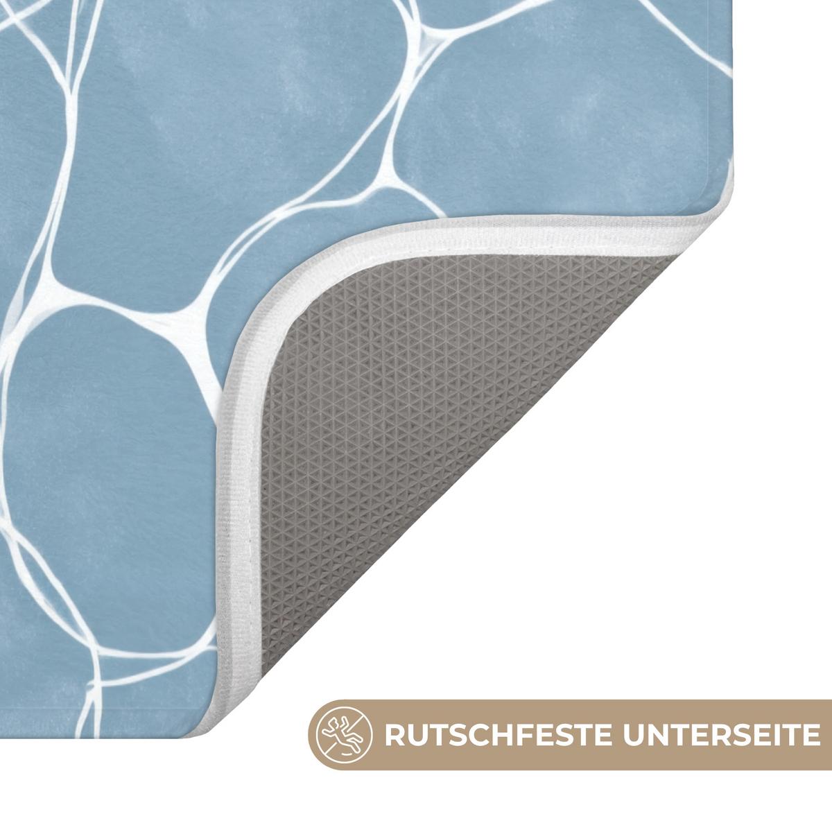 WC-VORLEGER Organisch - Muster - Blau WC Teppich 50x80 cm - Hellblau, Textil (50/1cm) - OnlyWow