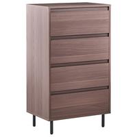 KOMMODE mit 4 Schubladen Dunkelbraun Nikea - Dunkelbraun, Holzwerkstoff (60/104/40cm) - Beliani