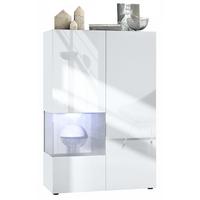 VITRINE Morena Einsatz in Beton Oxid Optik - Hellgrau, Holzwerkstoff (91.5/136.5/37cm) - Vladon