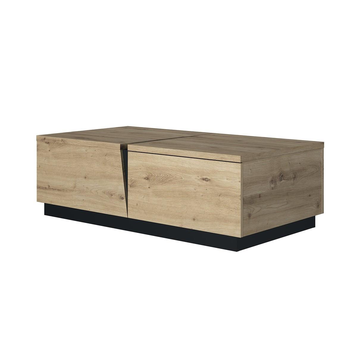 COUCHTISCH 1 Schublade Crack - Französische Herstellung - 114/61/36 cm - Eichefarben, Holzwerkstoff (120/61/36cm) - Calicosy