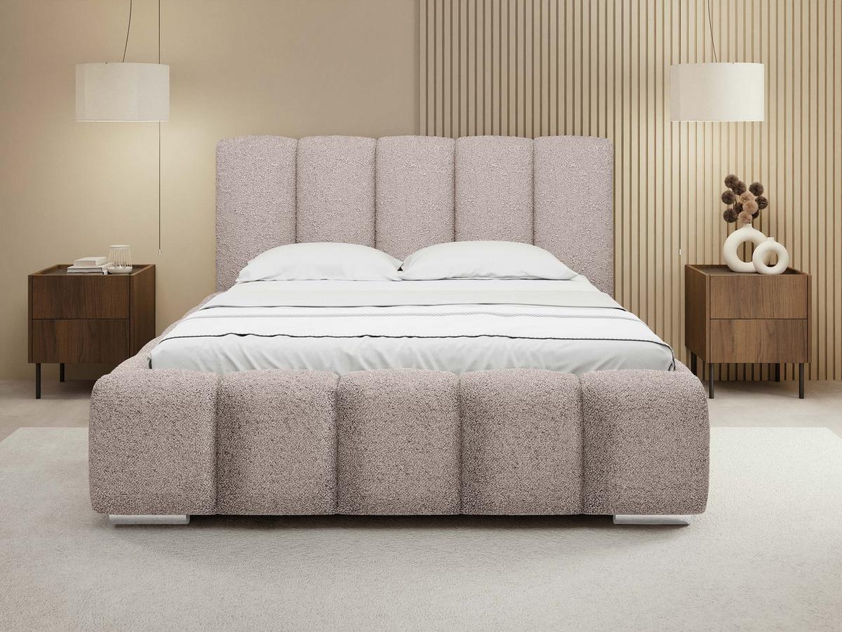 POLSTERBETT Wizko Boucle - Chromfarben/Naturfarben, Holz/Holzwerkstoff (160/200cm) - MIRJAN24