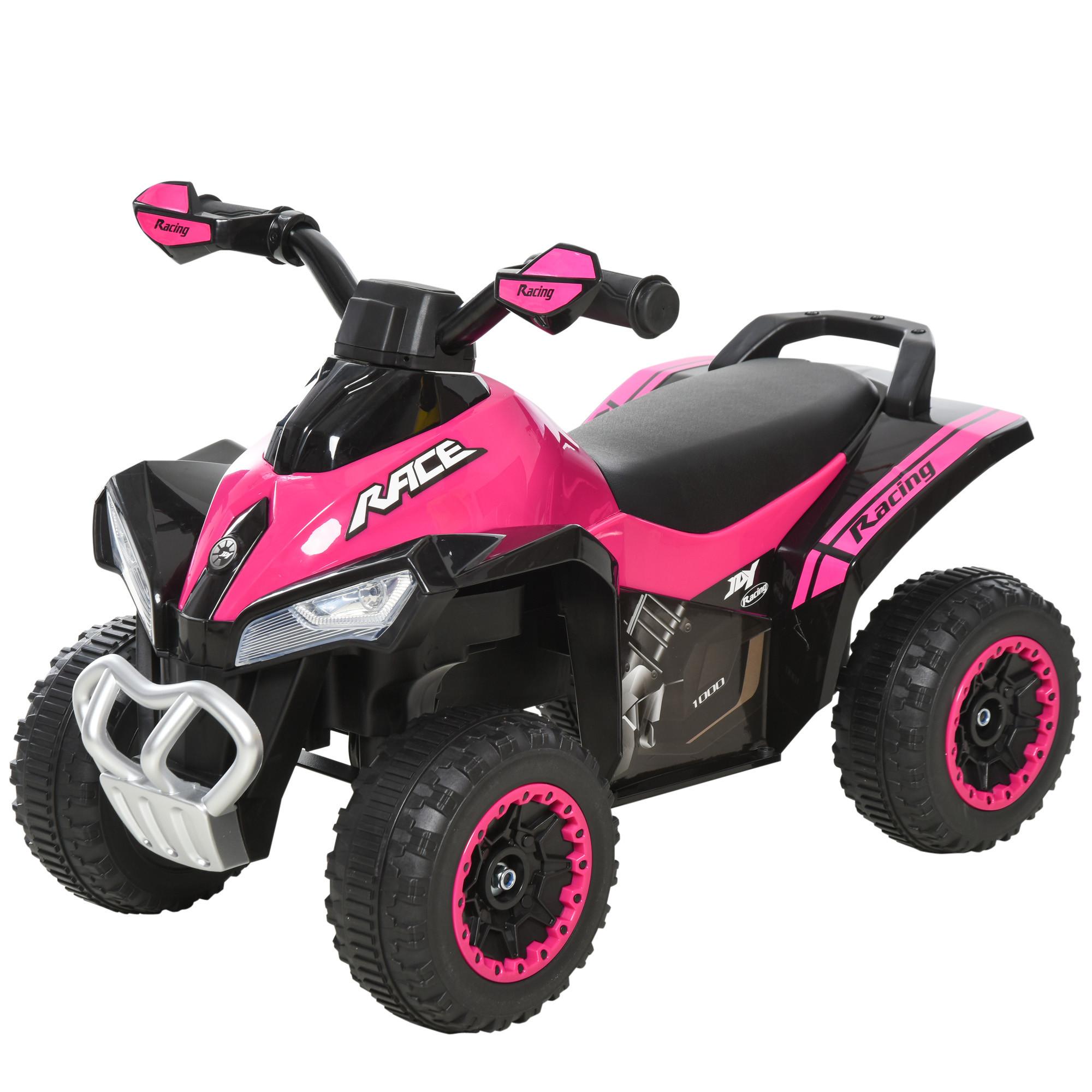 RUTSCHAUTO Kinder Tretauto Kinderauto mit Füßen rutschen Licht Musik Rosa - Rosa, Metall (67/5/38cm) - HOMCOM