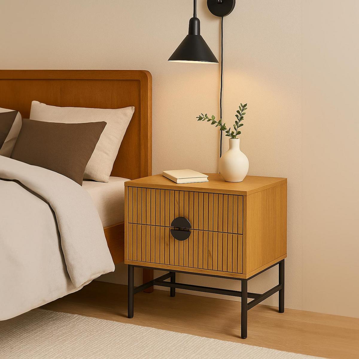 NACHTTISCH rechteckig Beige - Beige, Holz (48/50/39cm) - MCW