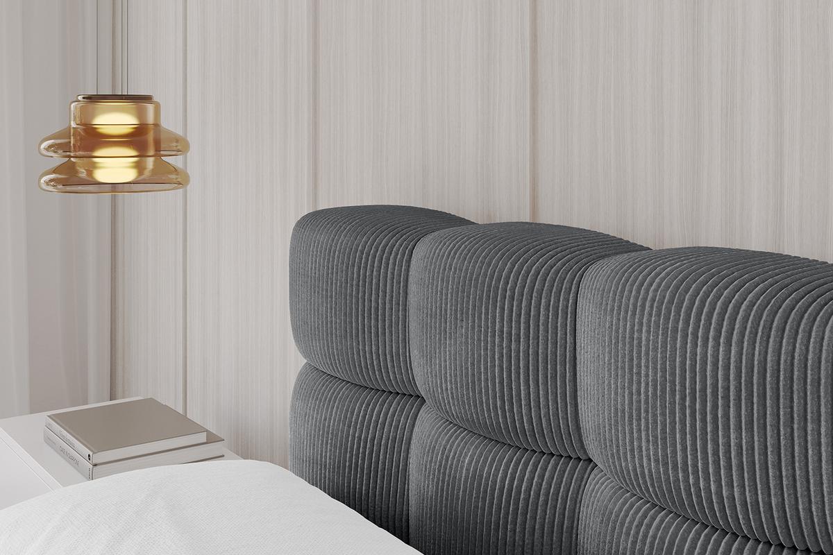 POLSTERBETT mit Bettkasten und Lattenrost, Boxbett ohne Matratze - LEYA-v1 120x200 Dunkelgrau - Dunkelgrau, Holzwerkstoff/Textil (120/200cm) - ALTDECOR