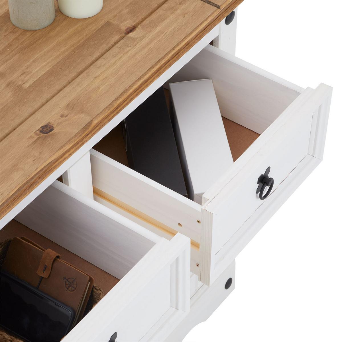 ANRICHTE CAMPO weiß/braun - Weiß/Braun, Holz (87/76/40cm) - CARO-Möbel