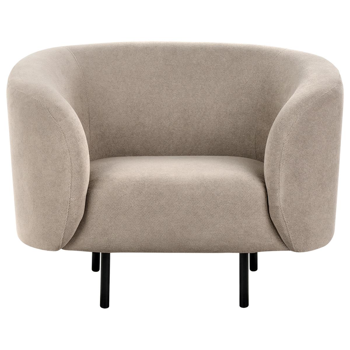 SESSEL Taupe Loen - Beige/Schwarz, Textil (105/79/70cm) - Beliani