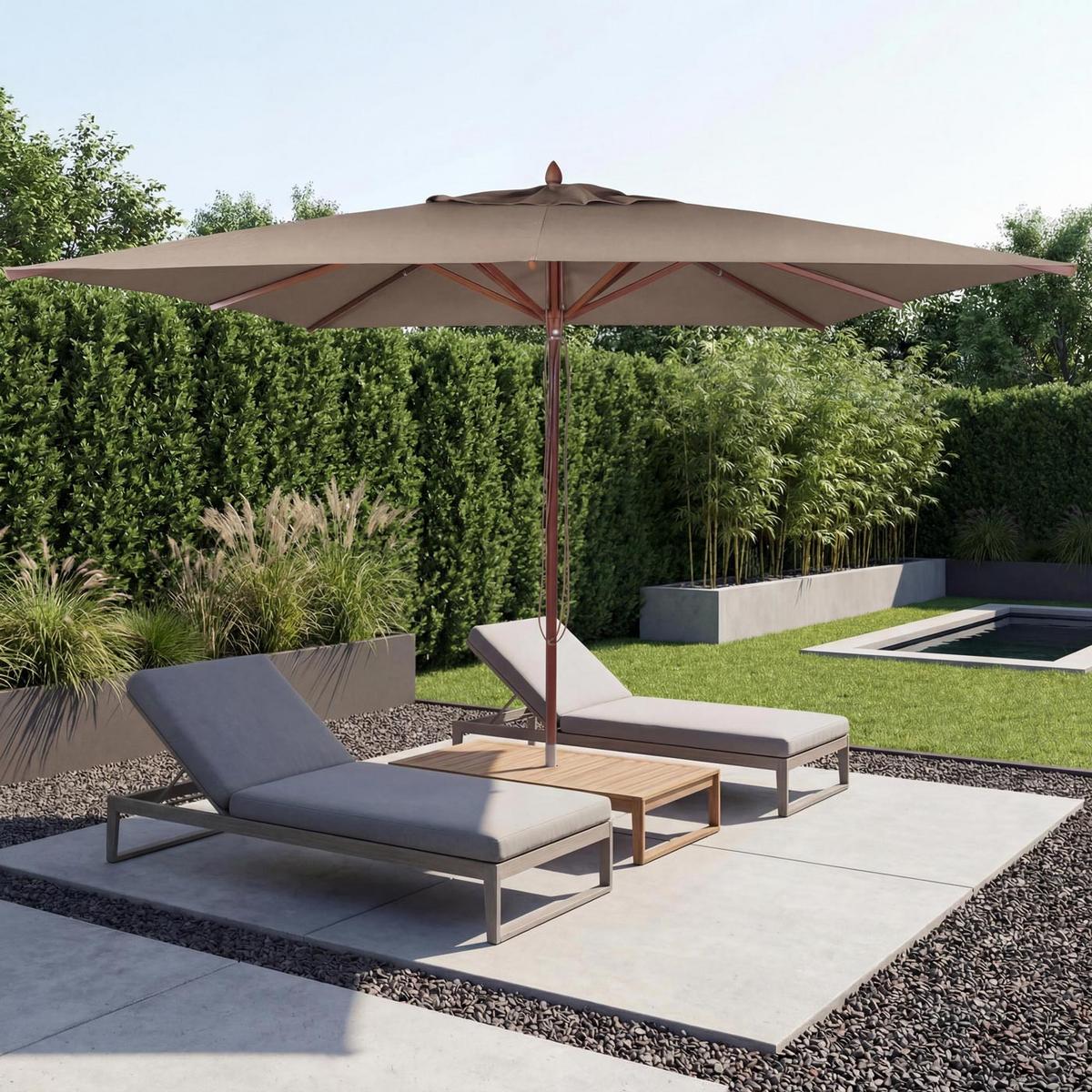 SONNENSCHIRM C57B taupe - Taupe, Holz (300/300cm) - MCW