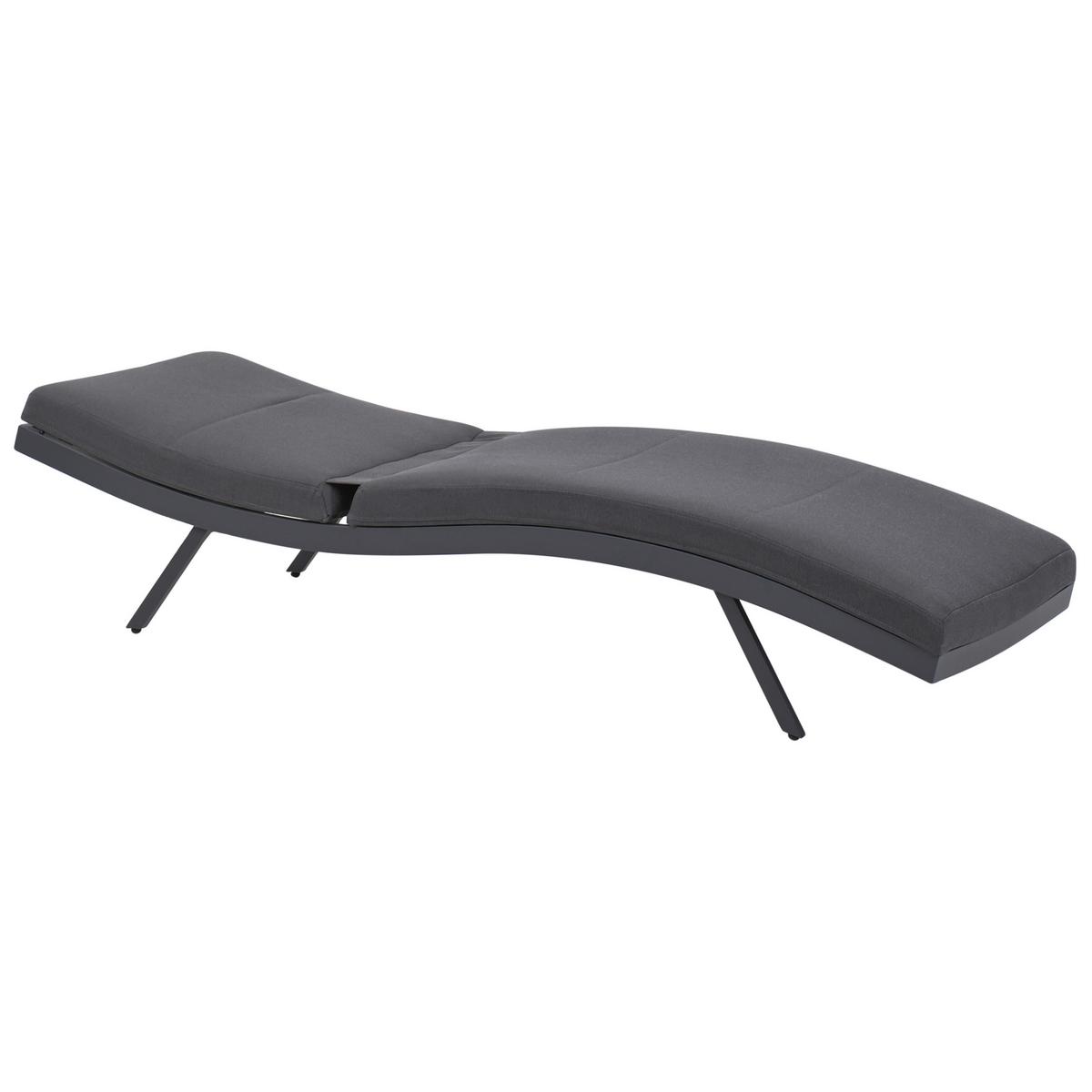 SONNENLIEGE mit Kissen Dunkelgrau Amelia - Graphitfarben, Textil (65/31/199cm)