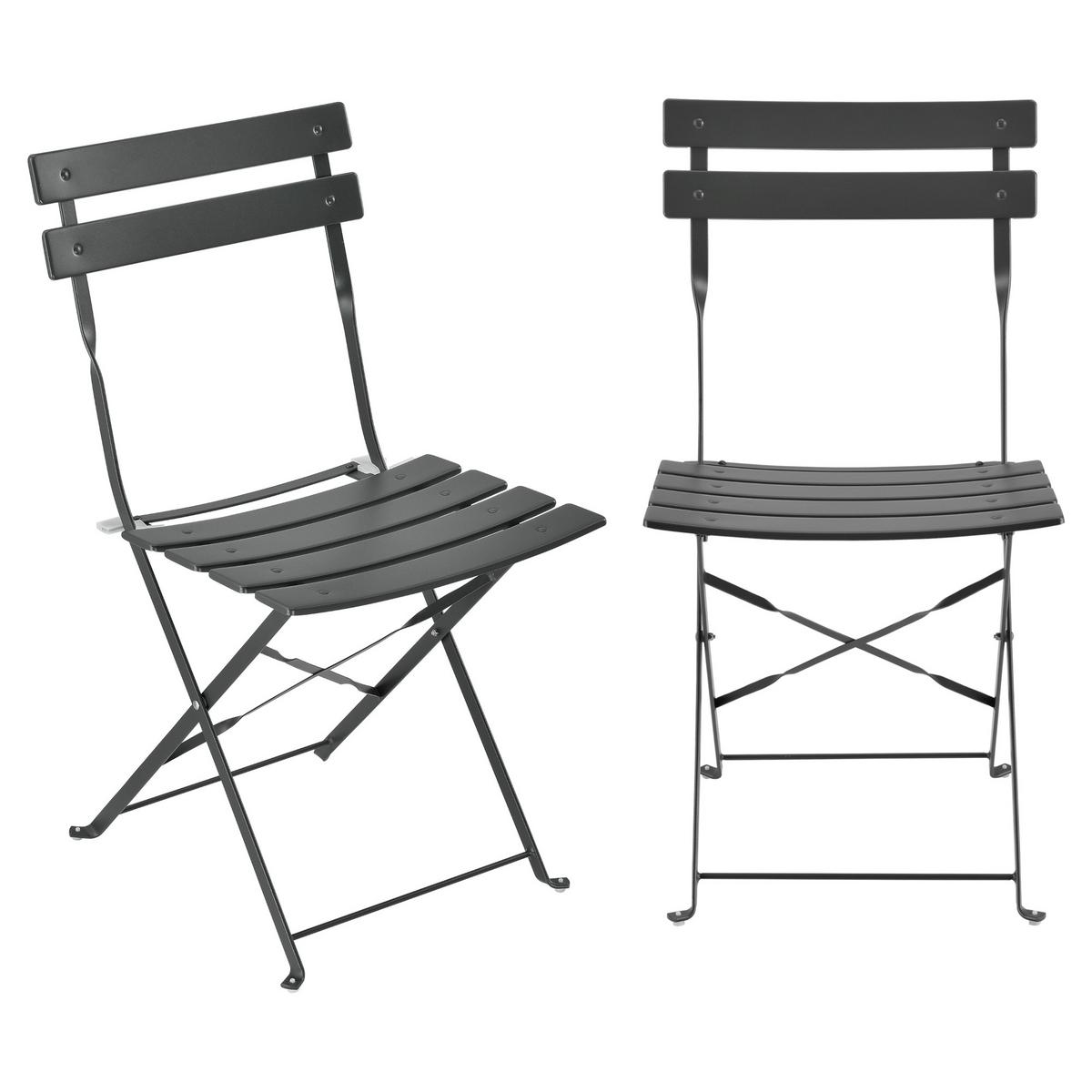 BALKON-SET 3 TLG. Caprile - Dunkelgrau, Metall - [en.casa]