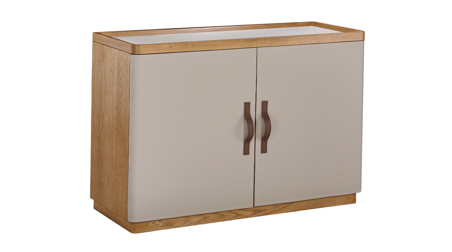 SIDEBOARD FLORIANA Weiß Eiche - Creme, Textil (180/200cm) - KAWOLA