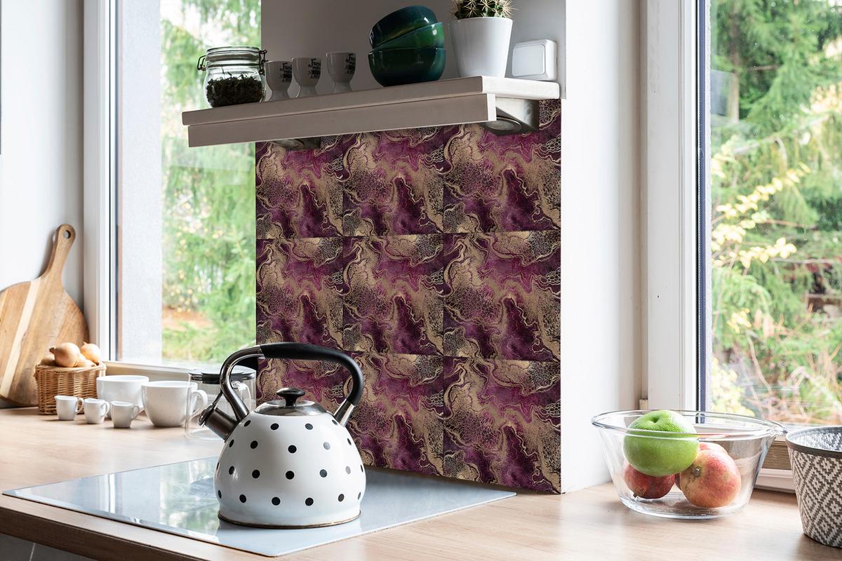 FLIESENAUFKLEBER 9 Stück 30x30 cm selbstklebend Sand und Marmor - Multicolor, Textil (30/1.6/30cm) - TULUP