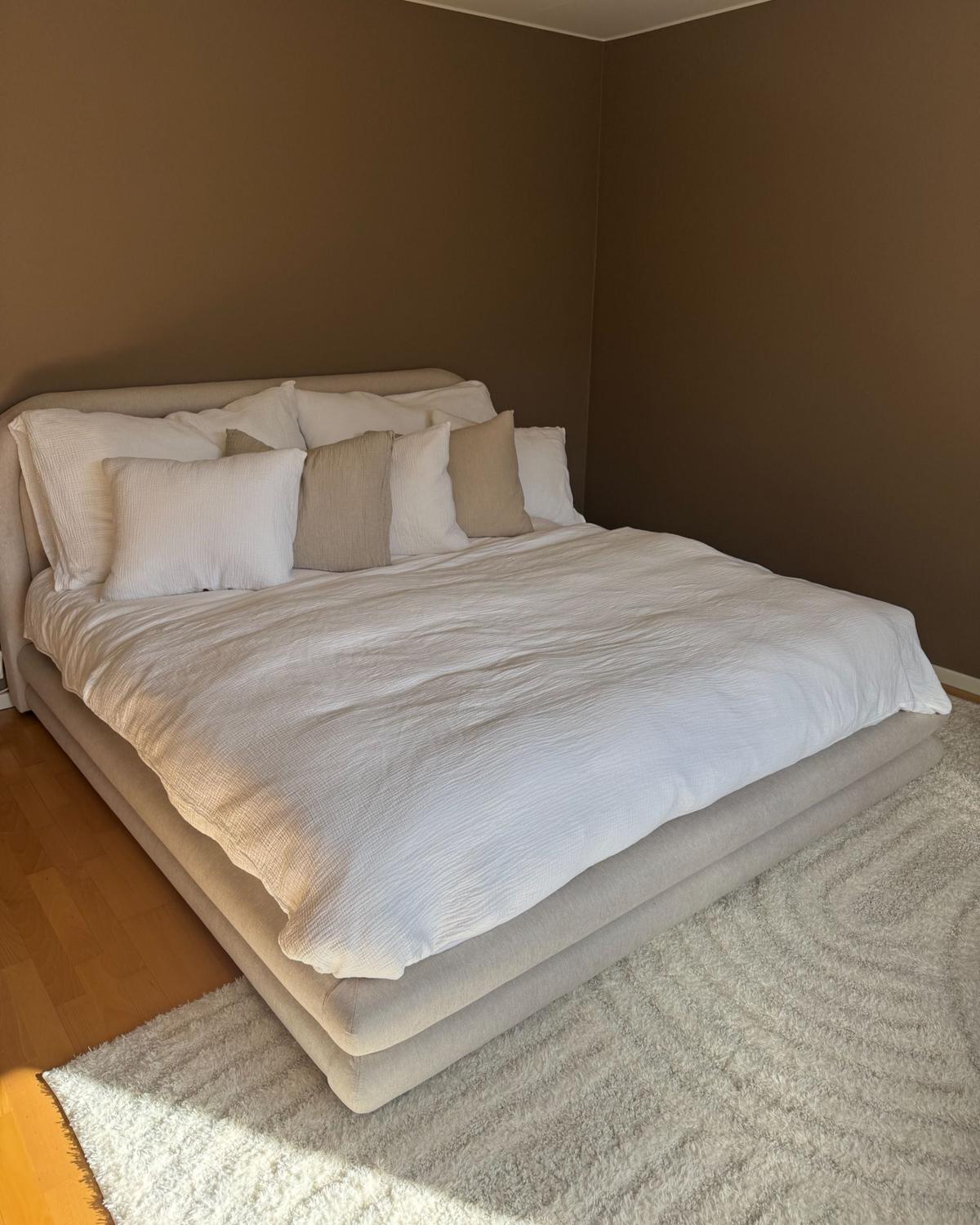 POLSTERBETT mit Lattenrost 180x200 cm Beige Lavardens - Beige, Textil (180/200cm) - Beliani