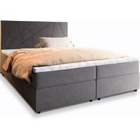 BOXBETT MADO 140x200 cm mit Matratze und Topper - Dunkelgrau - Dunkelgrau, Holz (140/200cm) - MASSENO