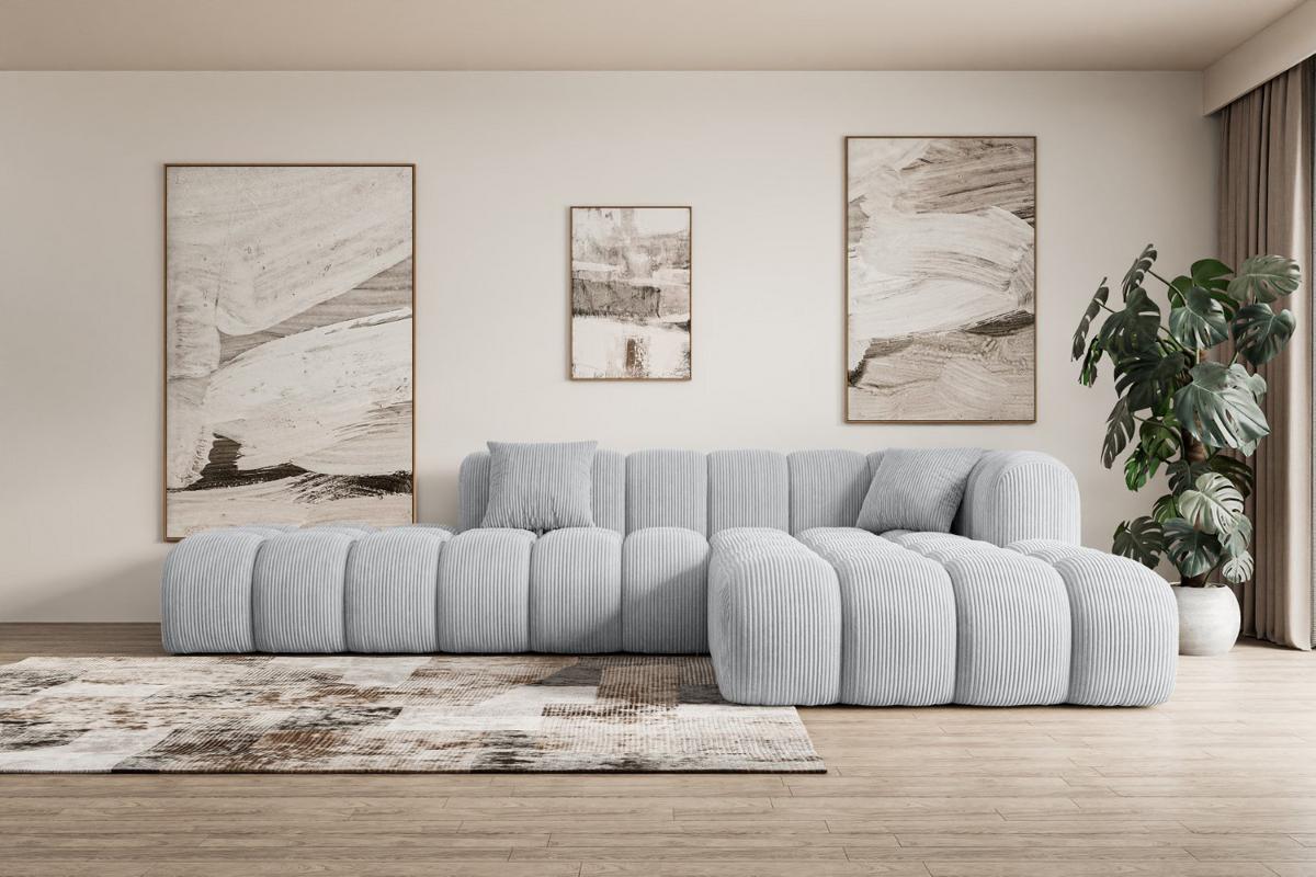 ECKSOFA Ottomane Rechts OLEA-L2 - 289x176x71 cm Grau - Schwarz/Grau, Holzwerkstoff/Kunststoff (289/176cm) - ALTDECOR