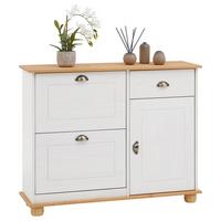 SCHUHSCHRANK COLMAR weiß/braun - Weiß/Braun, Holz (106/85/32cm) - IDIMEX