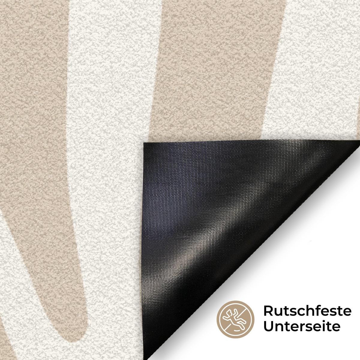 FUSSMATTE Zebramuster - Beige - Weiß - Tiermuster Schmutzfänger 60x40 cm - Beige, Kunststoff (60/0.4cm) - MuchoWow