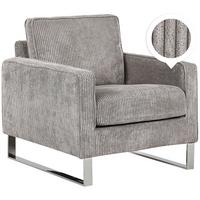 SESSEL Cord Grau Vind - Grau, Textil/Metall (76/82/82cm) - Beliani