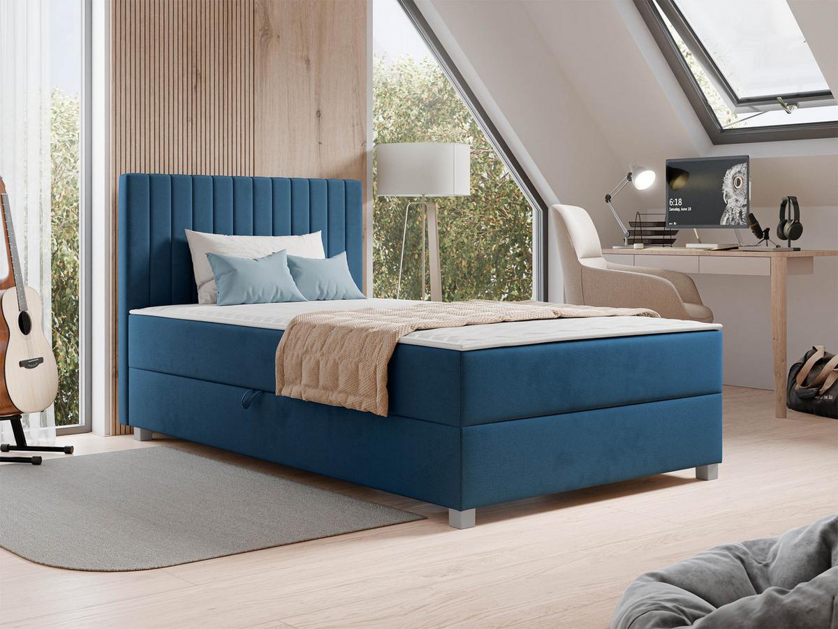 BOXBETT Viki - H3 - Blau/Silberfarben, Holzwerkstoff/Kunststoff (120/200cm) - MIRJAN24
