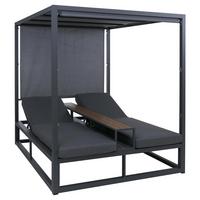 LOUNGE-GARTENLIEGE Dunkelgrau - Dunkelgrau, Textil (165/196/196cm) - MCW