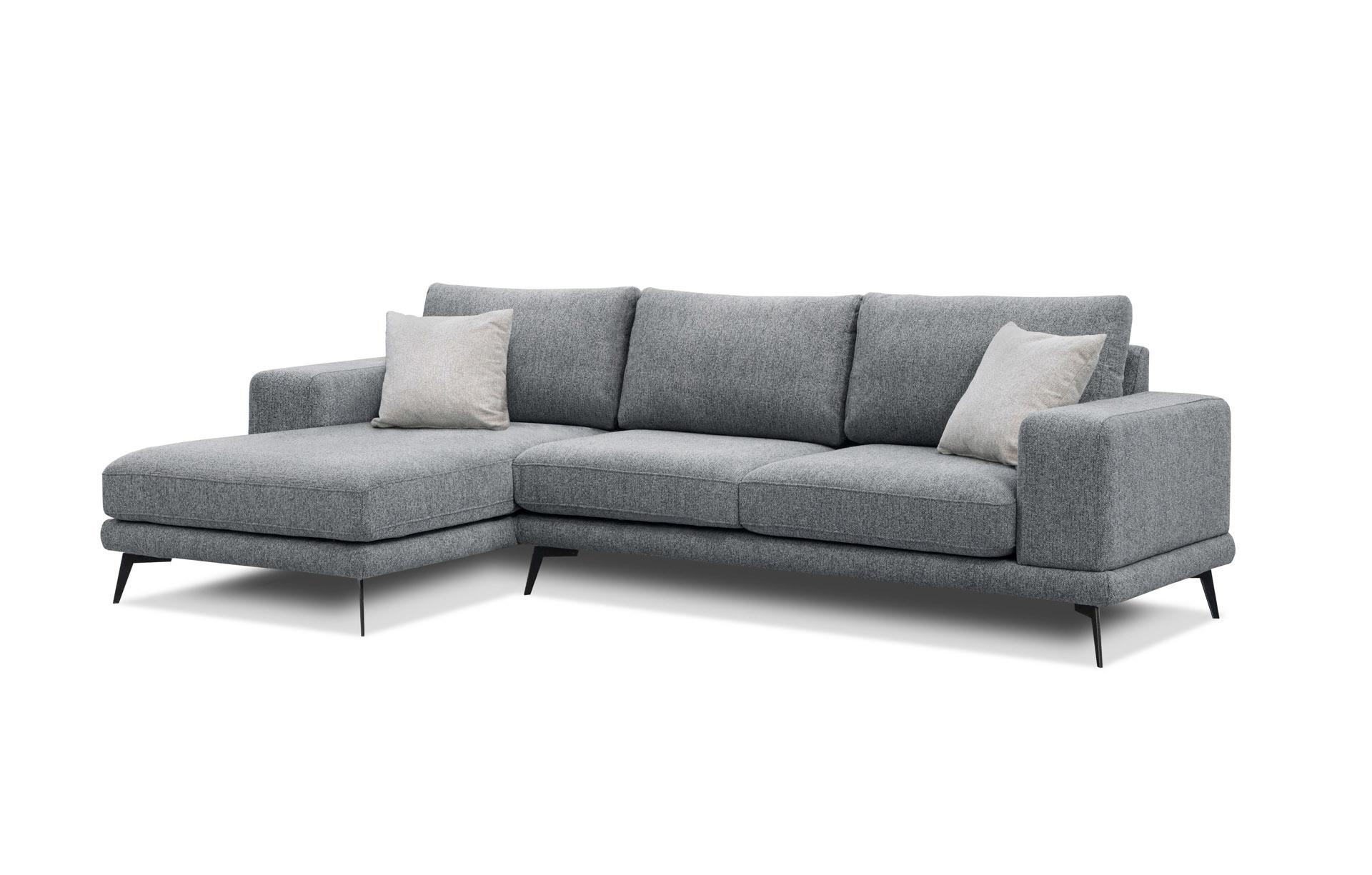 ECKSOFA MEDIOLANE 5-Sitzer, grau - Grau, Holzwerkstoff/Textil (158/282cm) - Wozimo