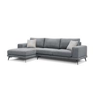 ECKSOFA MEDIOLANE 5-Sitzer, grau - Grau, Holzwerkstoff/Textil (158/282cm) - Wozimo