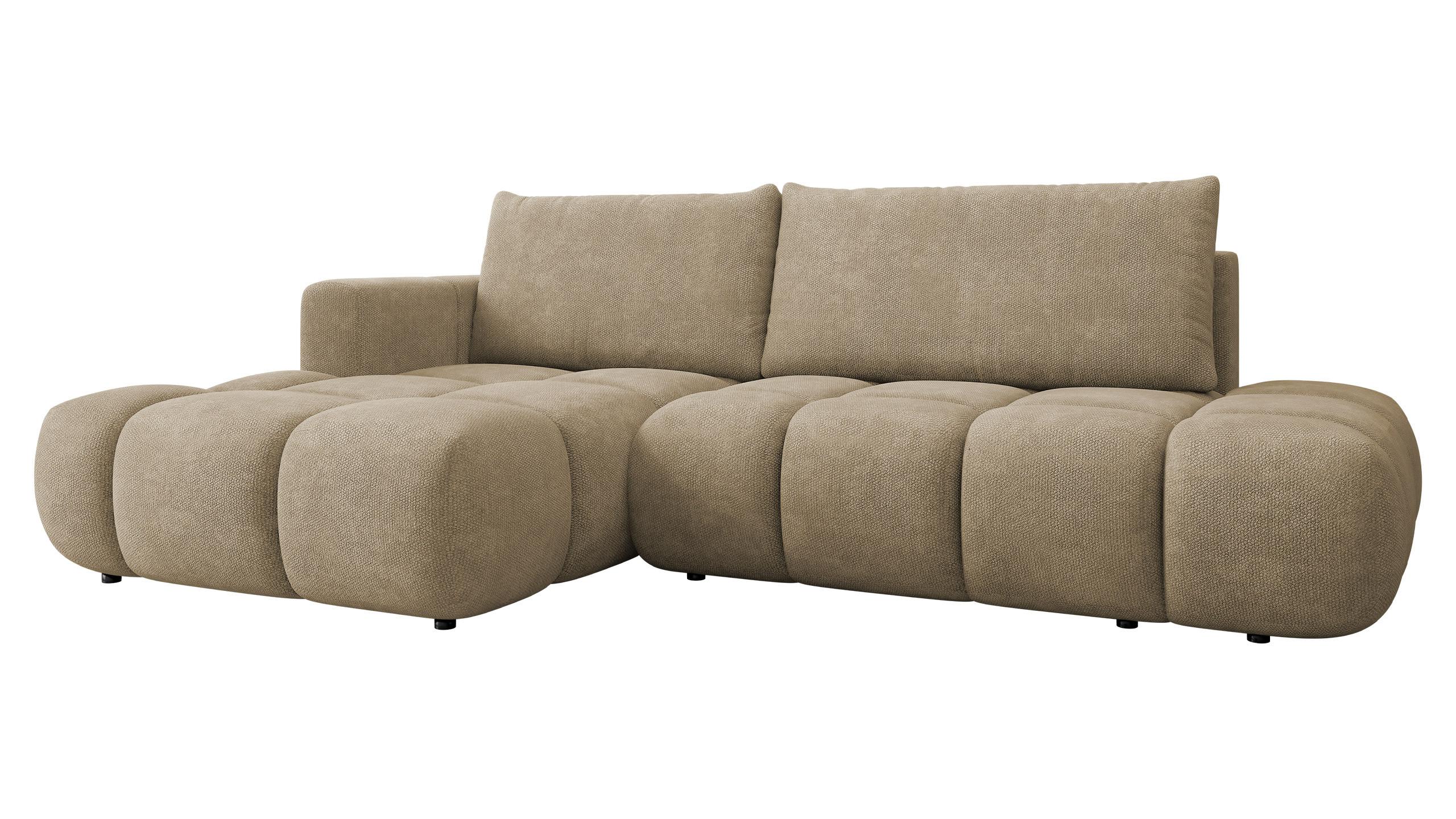 ECKSOFA Soffi, Seite: Links - Hellbraun/Schwarz, Holz/Kunststoff (283/166cm) - MIRJAN24