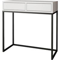 KONSOLENTISCH Lango 80/85/35 weiß mit schwarzen Matellbeinen - Schwarz/Weiß, Holzwerkstoff/Metall (35/80/85cm) - Beautysofa
