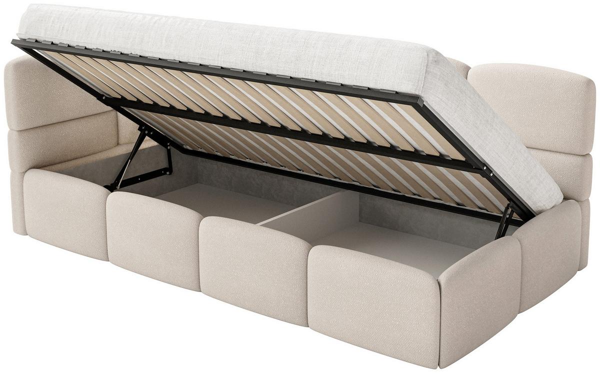 JUGENDBETT Cloudy Creme 120 cm, Chenille - Creme/Schwarz, Kunststoff/Textil (120/200cm) - Selsey