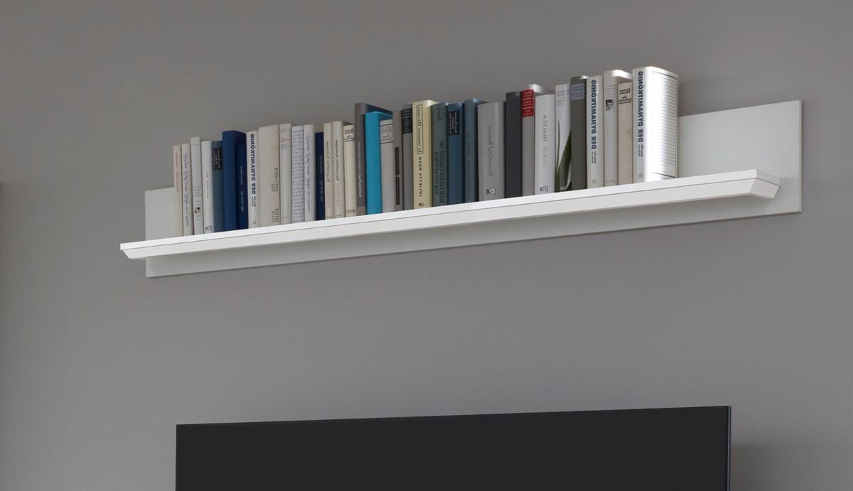 WANDBOARD weiß Landhaus, Wandregal 139 x 21 cm Bücherregal - Weiß, Holzwerkstoff (139/21/18cm) - Top.Furn