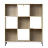 REGAL mit 9 Fächern und Metallfüßen - Apfelbaumfarben, Holzwerkstoff (29.8/103.3/93.5cm) - Calicosy
