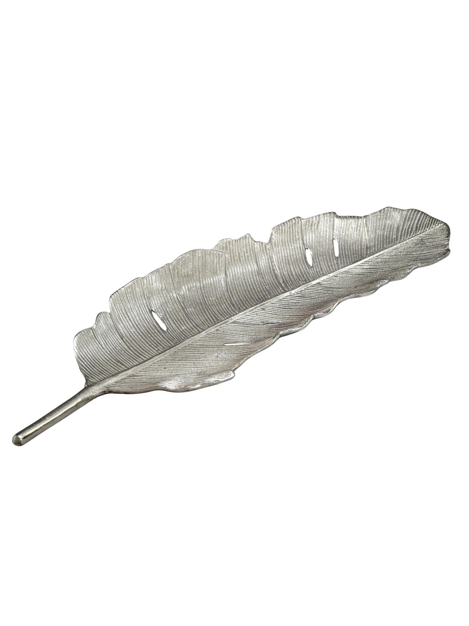 DEKOSCHALE SUBIACO, Aluminium, handgefertigt, Silber, 60 x 18 x 4 cm - Silberfarben, Metall (4cm) - KADIMA DESIGN