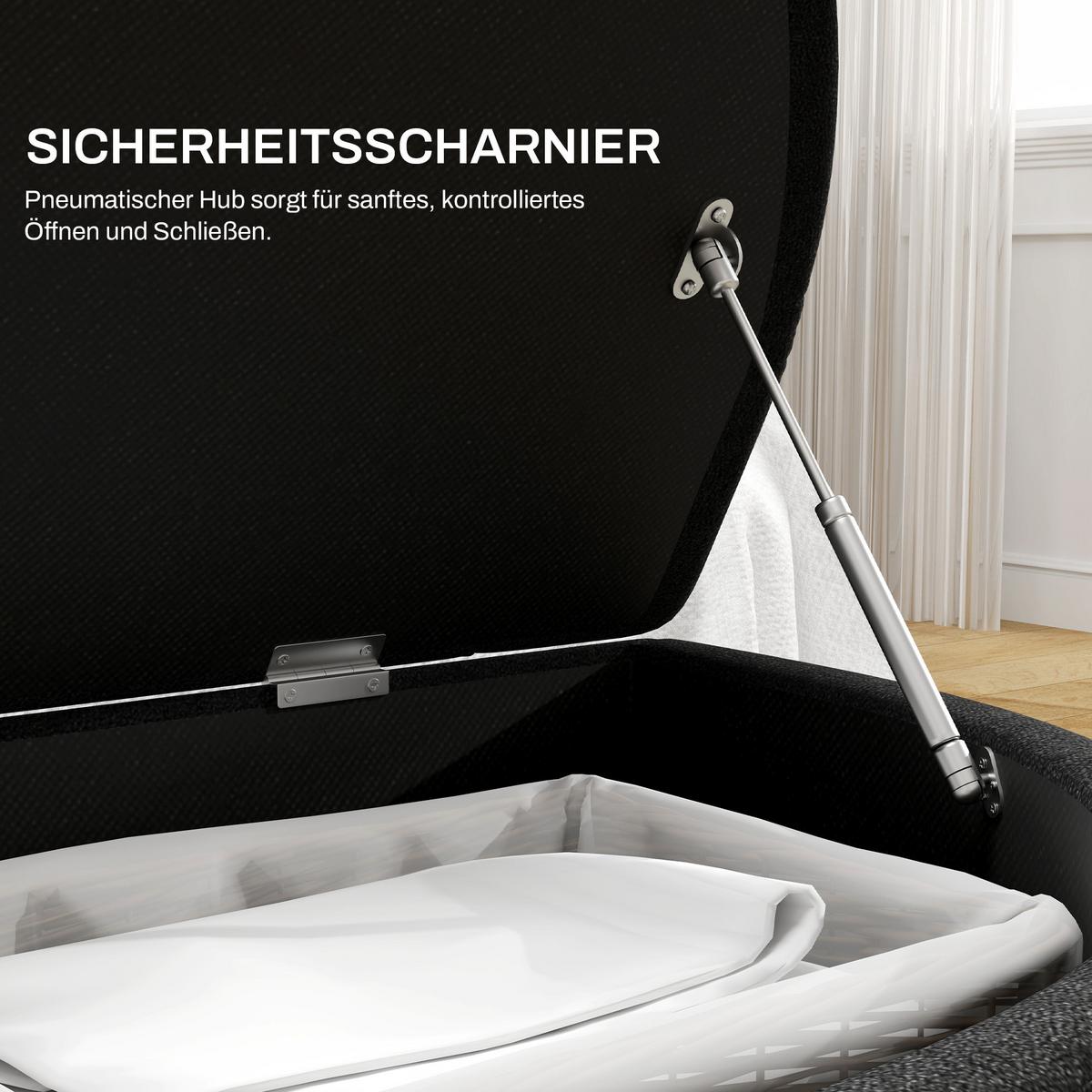 TRUHENBANK Velvet-Touch Dunkelgrau - Dunkelgrau/Schwarz, Holz/Kunststoff (46/42/120cm) - HOMCOM