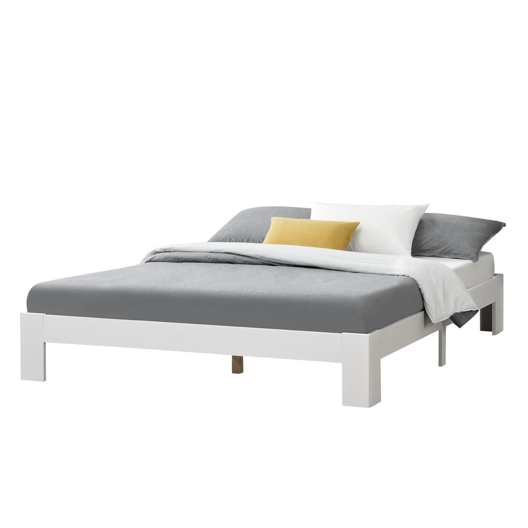 HOLZBETT Raisio - Weiß, Holz (140/200cm) - [en.casa]
