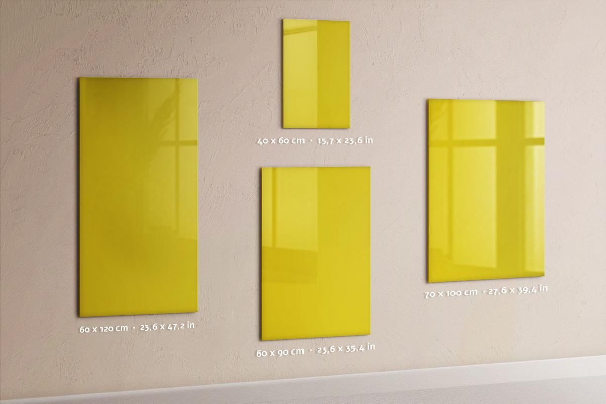 MAGNETTAFEL 60x90 Gelb schwarzer Marker - Gelb, Glas (60/0.4/90cm) - TULUP
