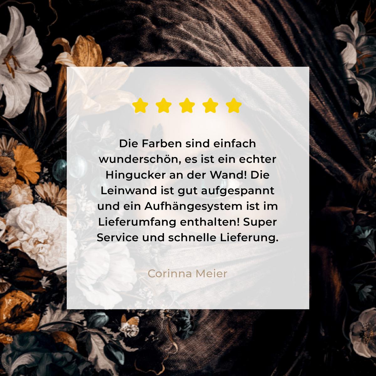 LEINWANDBILD Frau - Luxus - Blumen - Schmetterling - Porträt XXL 150x100 cm - Schwarz, Textil (150/100cm) - MuchoWow
