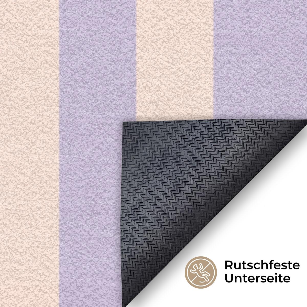FUSSMATTE Ciao - Zitat - Pastell - Streifen Schmutzfangmatte 180x120 cm - Flieder, Kunststoff (180/0.4cm) - MuchoWow