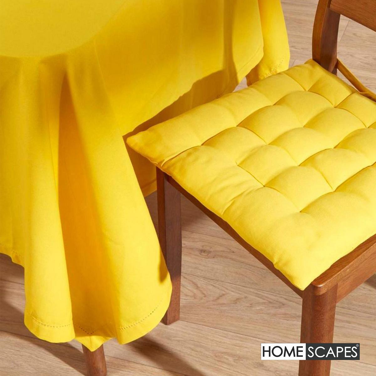 TISCHDECKE gelb rund 178 cm, 100% Baumwolle - Gelb, Textil (178/178cm) - Homescapes