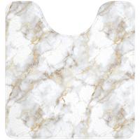 WC-VORLEGER Goldene Adern - Marmor - Weiß Toilettenvorleger 55x60 cm - Weiß, Textil (55/1cm) - OnlyWow
