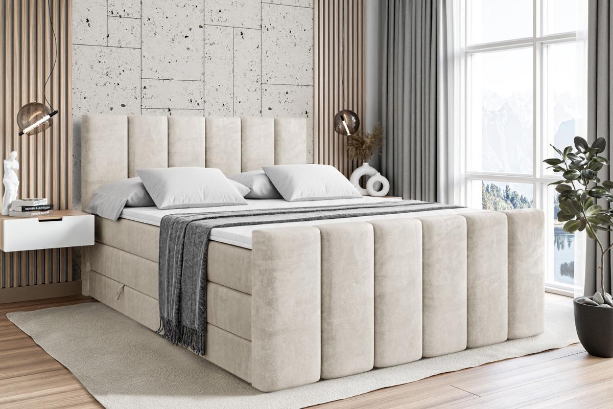 BOXSPRINGBETT BOXI1-Z KING - 140x200 - H3/H4 - Creme - Creme, Holzwerkstoff (140/200cm) - ALTDECOR