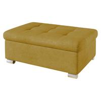 POLSTERHOCKER Niko Groß - Currygelb/Silberfarben, Holz/Textil (96/41/70cm) - MIRJAN24
