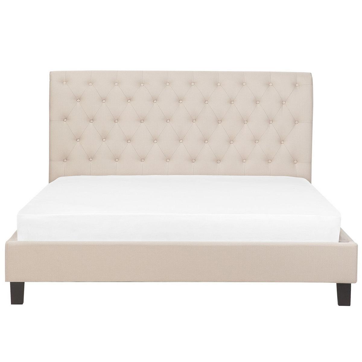 POLSTERBETT mit Lattenrost 180x200 cm Beige Reims - Beige, Textil (180/200cm) - Beliani