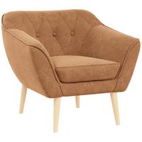 SESSEL Pirs 1 Sitzer Strukture Orange - Orange/Braun, Holz/Textil (80/75/74cm) - MKS