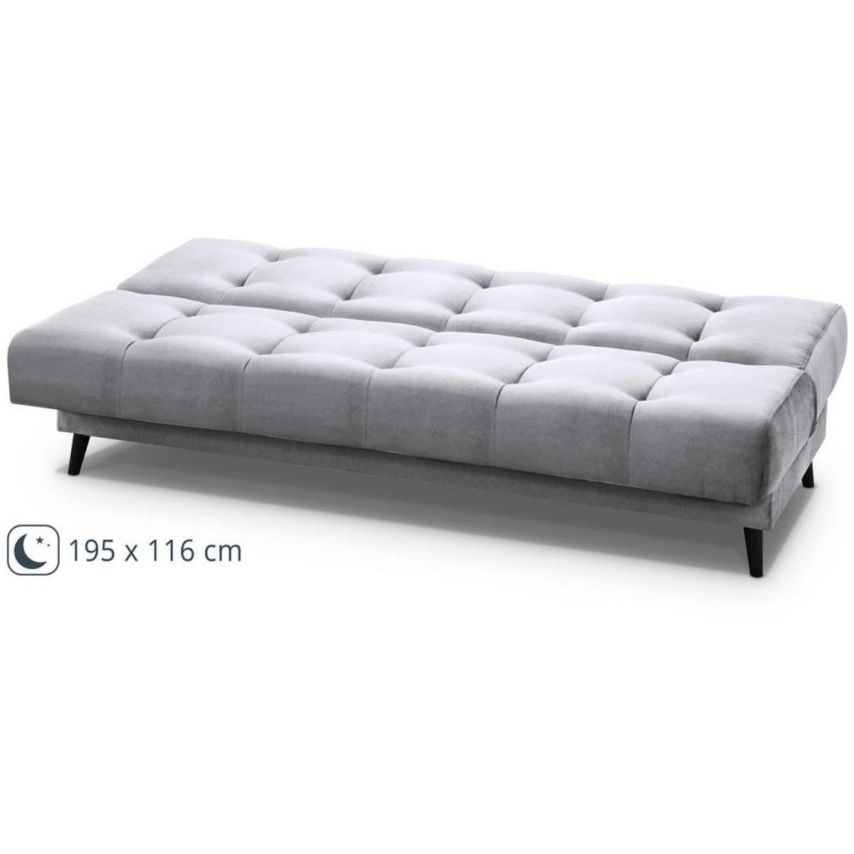 3-SITZER Schlafsofa Nancy hellgrau - Hellgrau, Holz/Textil (220/89/93cm) - Beautysofa