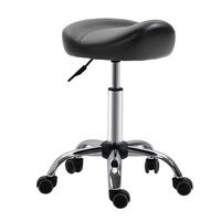 ROLLHOCKER Höhenverstellbarer Arbeitshocker mit Rädern für Massage Schwarz - Schwarz, Leder (48/71/48cm) - HOMCOM