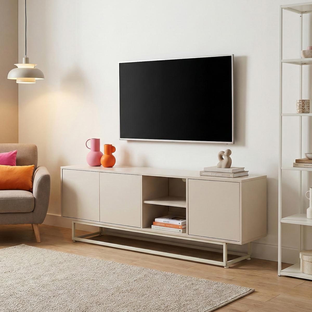 SIDEBOARD Boxholm - Beige, Holzwerkstoff/Metall (160/56.5/30cm) - [en.casa]